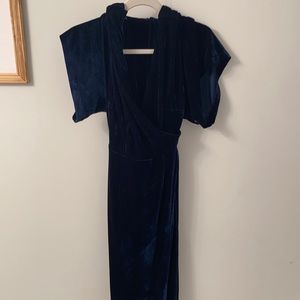blue velvet dress